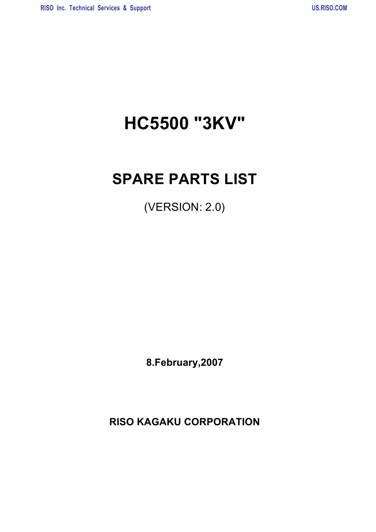 RISO HC 5500 3KV Parts List Manual-1